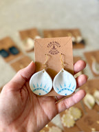 Petal Earrings - White + Baby Blue